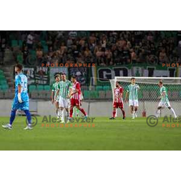 in action during UEFA Conference league qualifyer between Olimpija and Sepsi OSK in Arena Stozice, Ljubljana, Slovenia on July 28, 2022