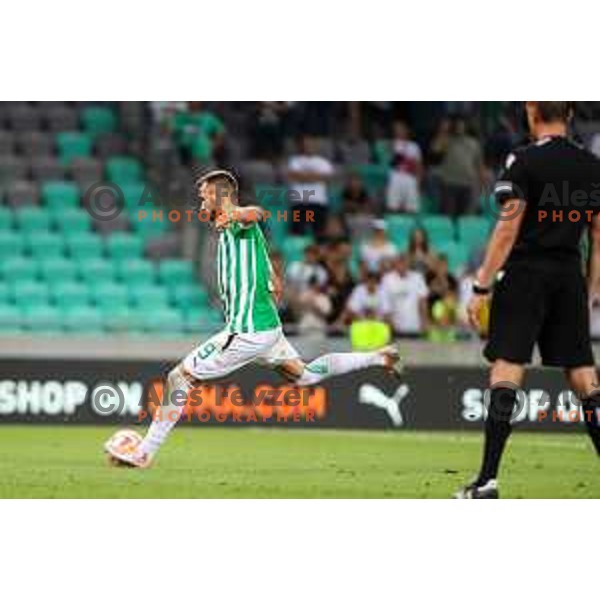 Mustafa Nukic in action during UEFA Conference league qualifyer between Olimpija and Sepsi OSK in Arena Stozice, Ljubljana, Slovenia on July 28, 2022