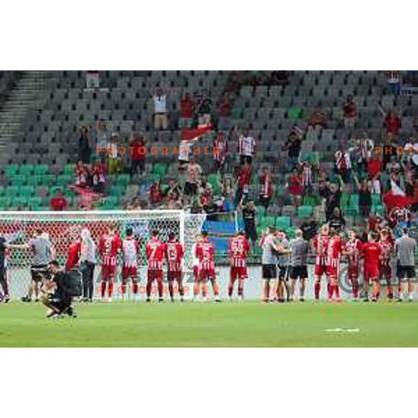 in action during UEFA Conference league qualifyer between Olimpija and Sepsi OSK in Arena Stozice, Ljubljana, Slovenia on July 28, 2022