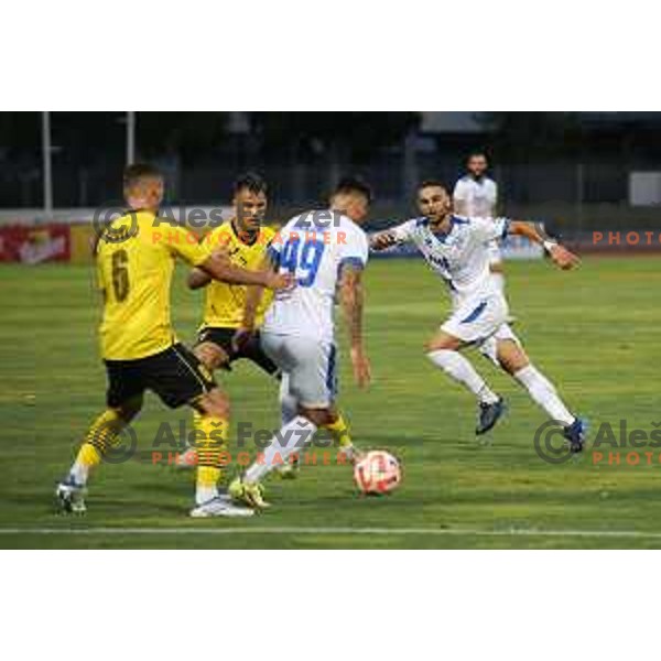 in action during Prva Liga Telemach 2022-2023 football match between Gorica and Kalcer Radomlje in Gorica, Slovenia on July 29, 2022