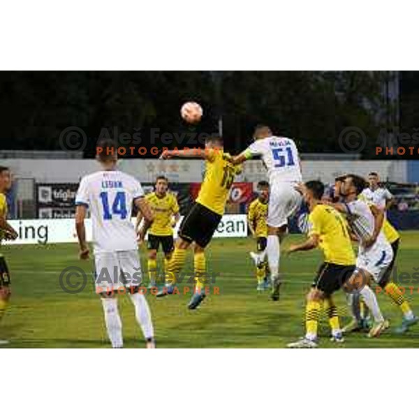 in action during Prva Liga Telemach 2022-2023 football match between Gorica and Kalcer Radomlje in Gorica, Slovenia on July 29, 2022