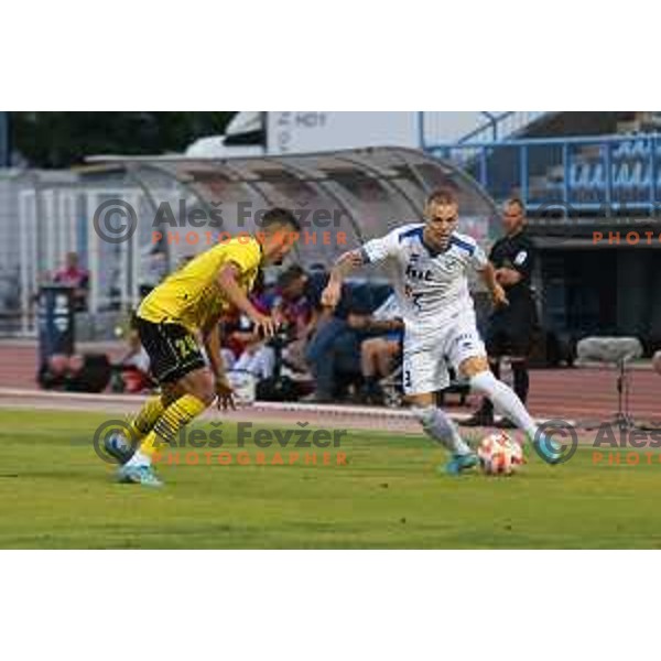 in action during Prva Liga Telemach 2022-2023 football match between Gorica and Kalcer Radomlje in Gorica, Slovenia on July 29, 2022