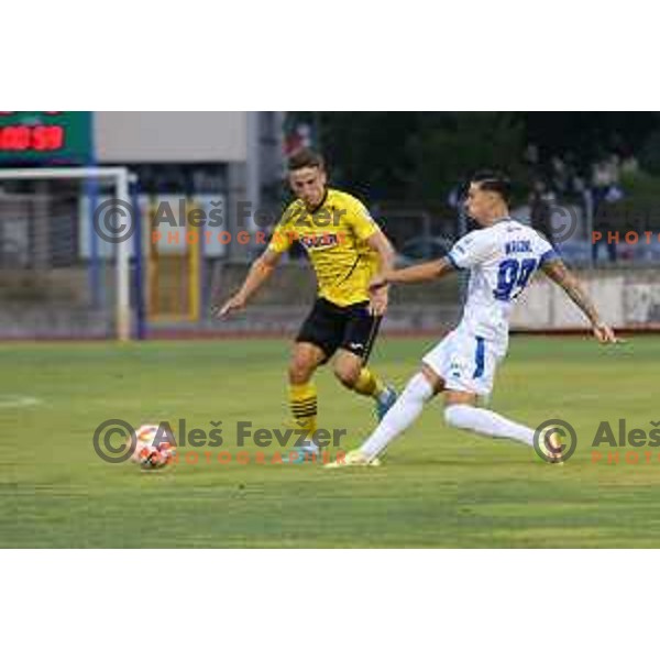 in action during Prva Liga Telemach 2022-2023 football match between Gorica and Kalcer Radomlje in Gorica, Slovenia on July 29, 2022