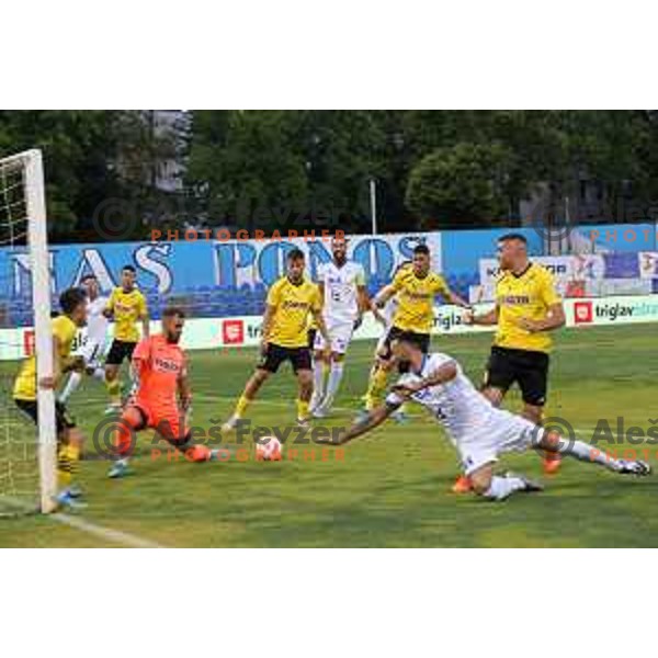 in action during Prva Liga Telemach 2022-2023 football match between Gorica and Kalcer Radomlje in Gorica, Slovenia on July 29, 2022