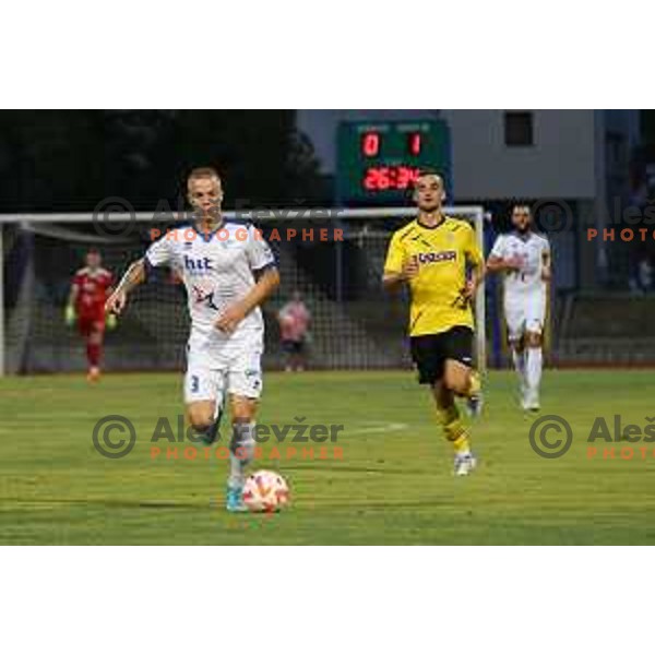 in action during Prva Liga Telemach 2022-2023 football match between Gorica and Kalcer Radomlje in Gorica, Slovenia on July 29, 2022