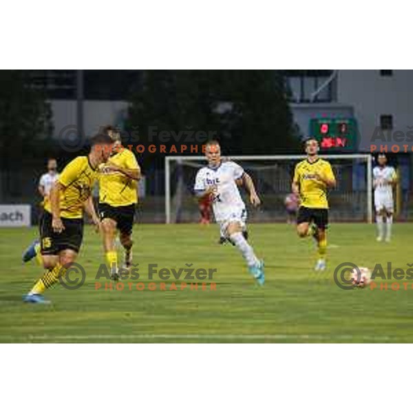 in action during Prva Liga Telemach 2022-2023 football match between Gorica and Kalcer Radomlje in Gorica, Slovenia on July 29, 2022