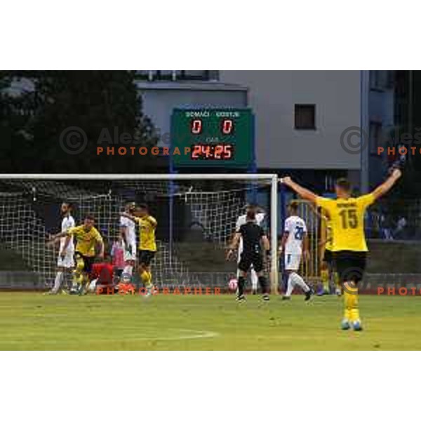 in action during Prva Liga Telemach 2022-2023 football match between Gorica and Kalcer Radomlje in Gorica, Slovenia on July 29, 2022