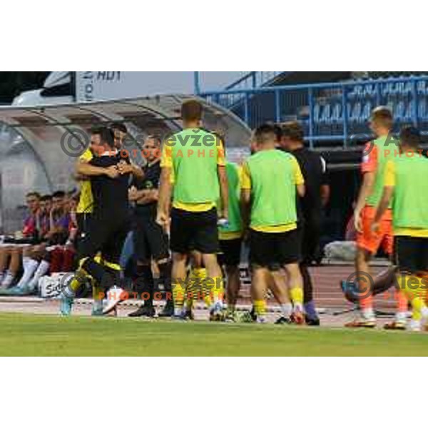 in action during Prva Liga Telemach 2022-2023 football match between Gorica and Kalcer Radomlje in Gorica, Slovenia on July 29, 2022