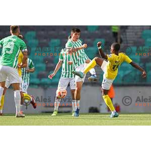 in action during Prva Liga Telemach 2022-2023 football match between Olimpija and Bravo in SRC Stozice, Ljubljana, Slovenia on July 31, 2022