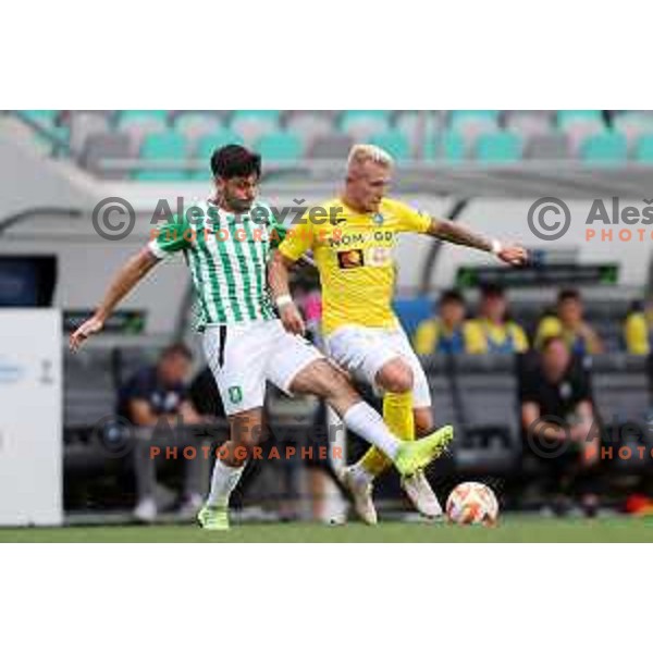 in action during Prva Liga Telemach 2022-2023 football match between Olimpija and Bravo in SRC Stozice, Ljubljana, Slovenia on July 31, 2022
