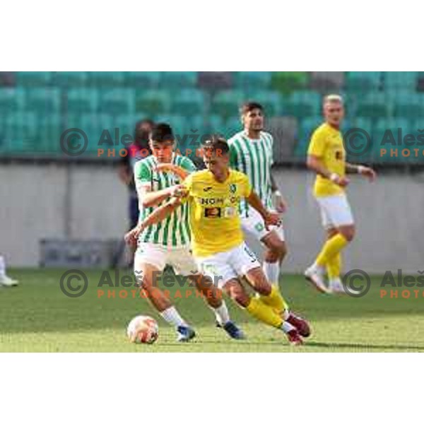 in action during Prva Liga Telemach 2022-2023 football match between Olimpija and Bravo in SRC Stozice, Ljubljana, Slovenia on July 31, 2022