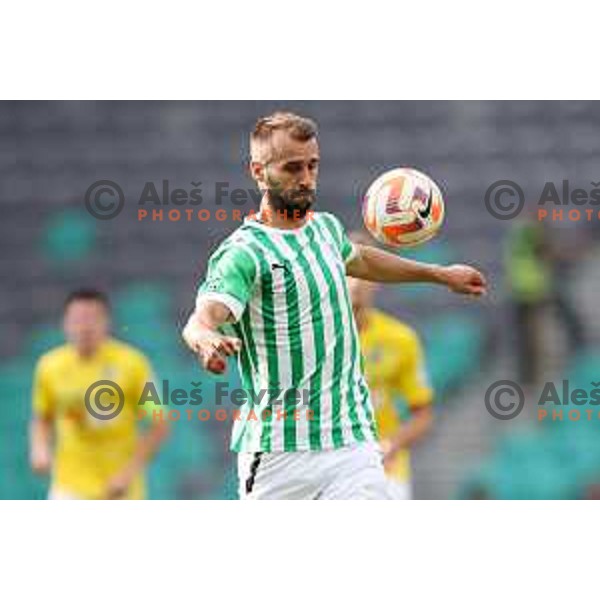 Mustafa Nukic in action during Prva Liga Telemach 2022-2023 football match between Olimpija and Bravo in SRC Stozice, Ljubljana, Slovenia on July 31, 2022