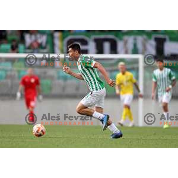 in action during Prva Liga Telemach 2022-2023 football match between Olimpija and Bravo in SRC Stozice, Ljubljana, Slovenia on July 31, 2022