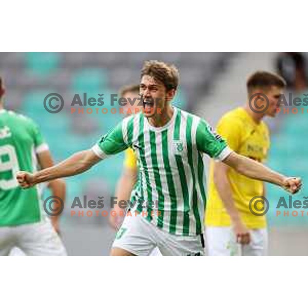 Marcel Ratnik of Olimpija celebrates goal during Prva Liga Telemach 2022-2023 football match between Olimpija and Bravo in SRC Stozice, Ljubljana, Slovenia on July 31, 2022