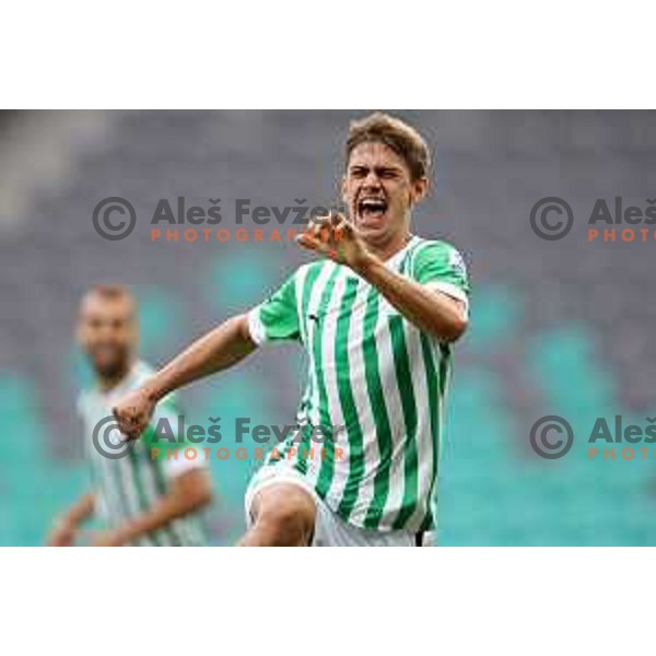 Marcel Ratnik of Olimpija celebrates goal during Prva Liga Telemach 2022-2023 football match between Olimpija and Bravo in SRC Stozice, Ljubljana, Slovenia on July 31, 2022