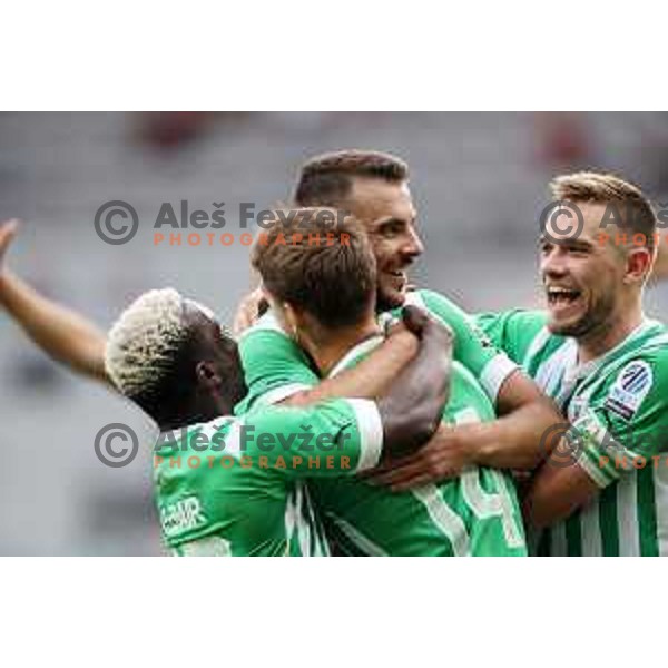 Marcel Ratnik of Olimpija celebrates goal during Prva Liga Telemach 2022-2023 football match between Olimpija and Bravo in SRC Stozice, Ljubljana, Slovenia on July 31, 2022