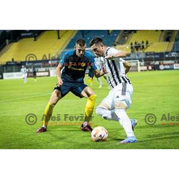 Mihael Klepac in action during Prva liga Telemach football match between Celje and Mura in Arena z’dezele, Celje, Slovenia on July 31, 2022. Photo: Jure Banfi