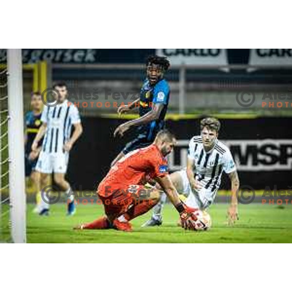 Matko Obradovic in action during Prva liga Telemach football match between Celje and Mura in Arena z’dezele, Celje, Slovenia on July 31, 2022. Photo: Jure Banfi