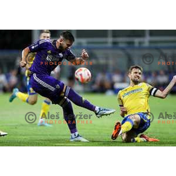 Zan Vipotnik in action during Prva liga Telemach match between Koper and Maribor at Arena Bonifika, Koper, Slovenia on July 31, 2022
