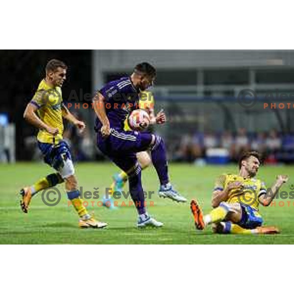 Zan Vipotnik in action during Prva liga Telemach match between Koper and Maribor at Arena Bonifika, Koper, Slovenia on July 31, 2022