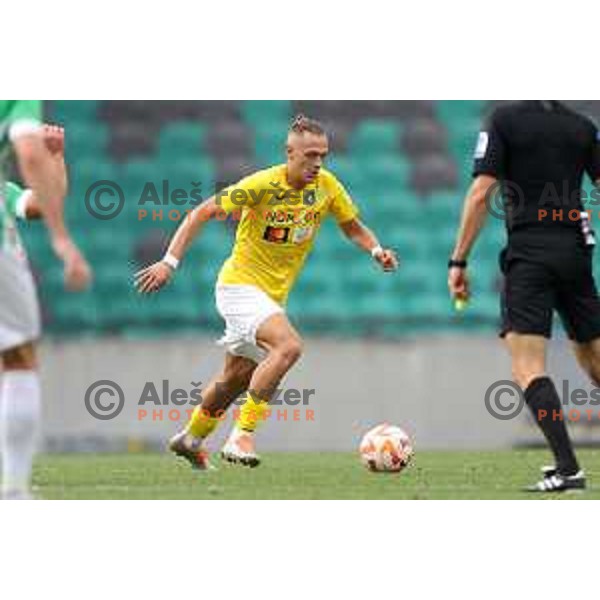 in action during Prva Liga Telemach 2022-2023 football match between Olimpija and Bravo in SRC Stozice, Ljubljana, Slovenia on July 31, 2022