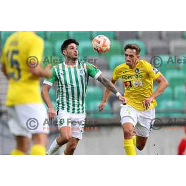 in action during Prva Liga Telemach 2022-2023 football match between Olimpija and Bravo in SRC Stozice, Ljubljana, Slovenia on July 31, 2022