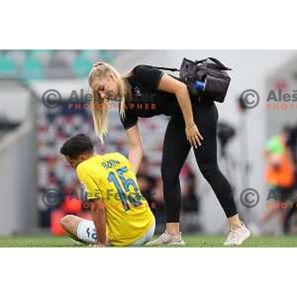 in action during Prva Liga Telemach 2022-2023 football match between Olimpija and Bravo in SRC Stozice, Ljubljana, Slovenia on July 31, 2022