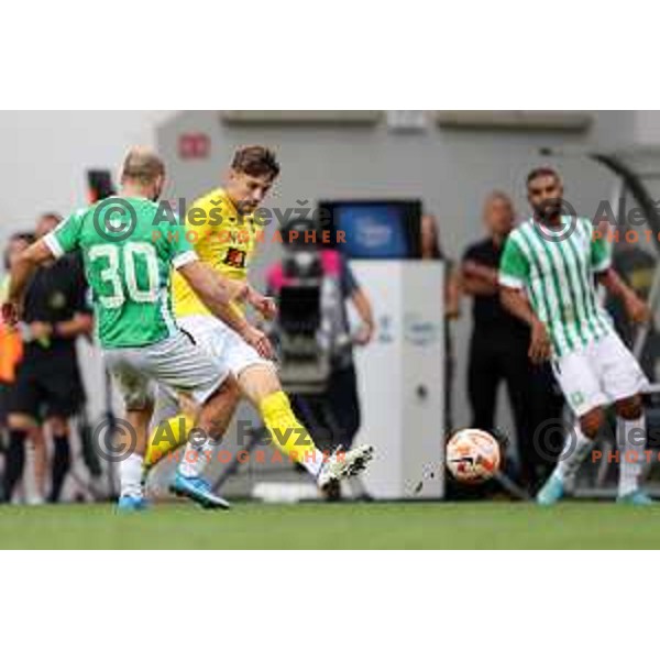 in action during Prva Liga Telemach 2022-2023 football match between Olimpija and Bravo in SRC Stozice, Ljubljana, Slovenia on July 31, 2022
