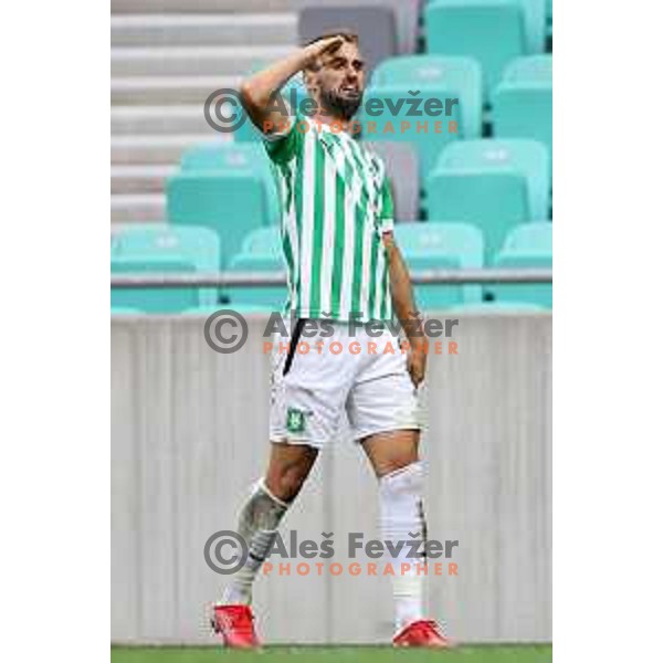 Mustafa Nukic in action during Prva Liga Telemach 2022-2023 football match between Olimpija and Bravo in SRC Stozice, Ljubljana, Slovenia on July 31, 2022