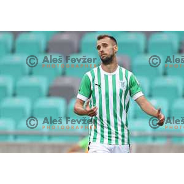 Mustafa Nukic in action during Prva Liga Telemach 2022-2023 football match between Olimpija and Bravo in SRC Stozice, Ljubljana, Slovenia on July 31, 2022