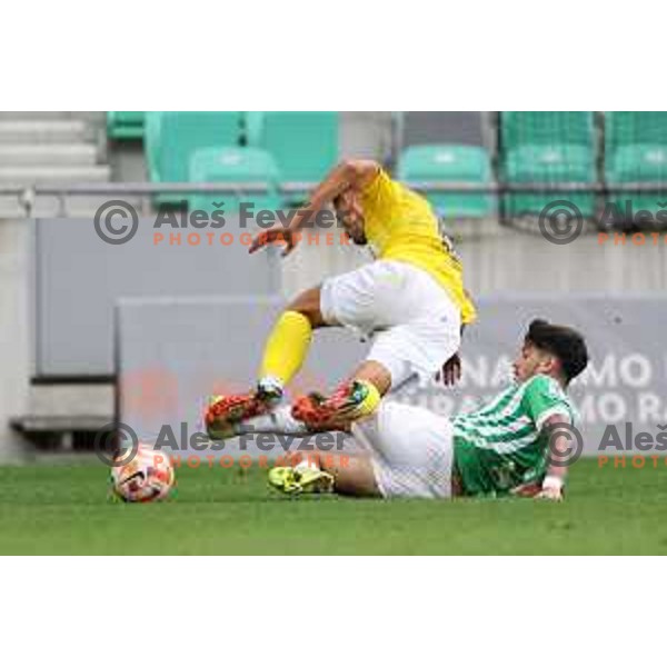 in action during Prva Liga Telemach 2022-2023 football match between Olimpija and Bravo in SRC Stozice, Ljubljana, Slovenia on July 31, 2022