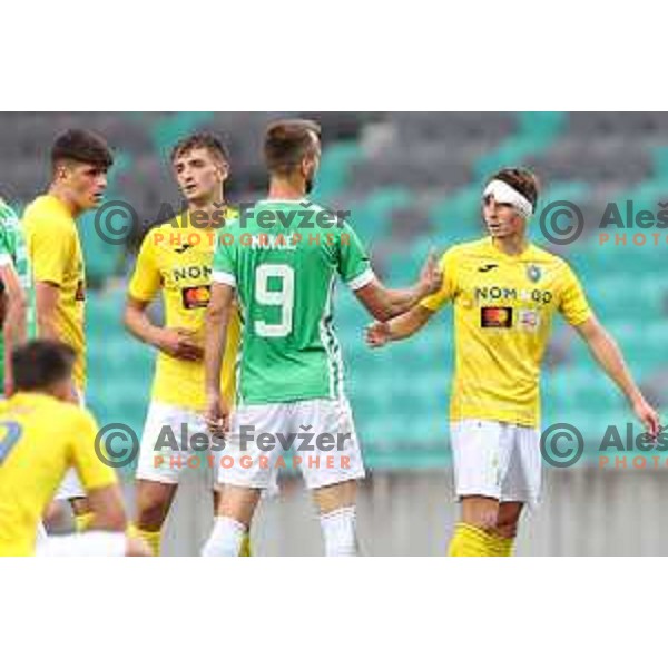 Mustafa Nukic in action during Prva Liga Telemach 2022-2023 football match between Olimpija and Bravo in SRC Stozice, Ljubljana, Slovenia on July 31, 2022