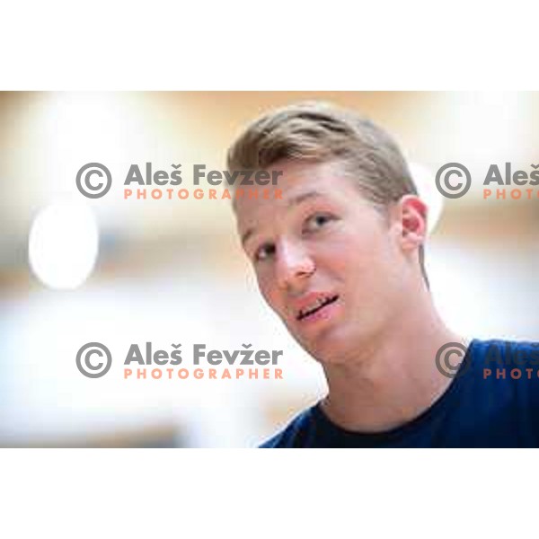 Rok Mozic during Slovenia Volleyball team practice in Ljubljana on August 4, 2022