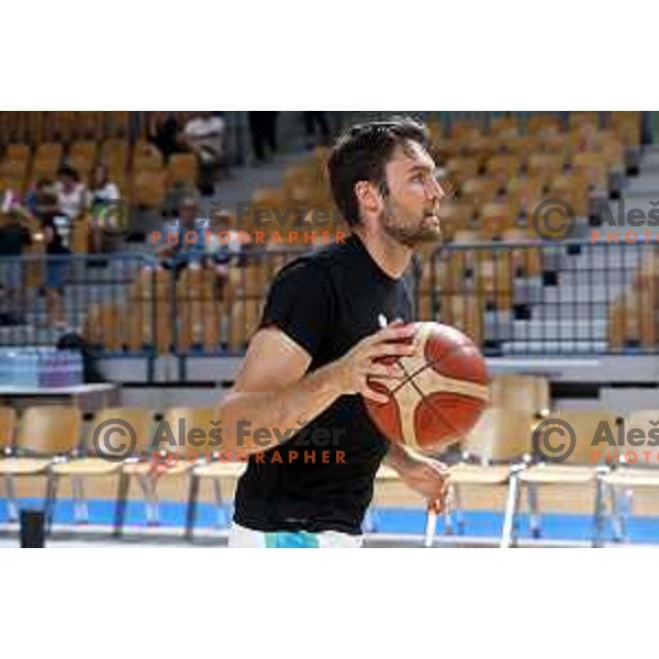 Mike Tobey during basketball friendly match between Slovenia and Netherlands in Arena Zlatorog, Celje, Slovenia on August 4, 2022