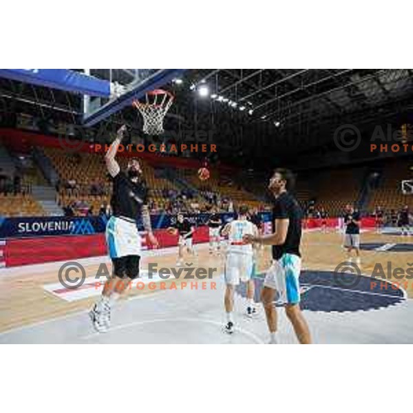 Ziga Dimec in action during basketball friendly match between Slovenia and Netherlands in Arena Zlatorog, Celje, Slovenia on August 4, 2022