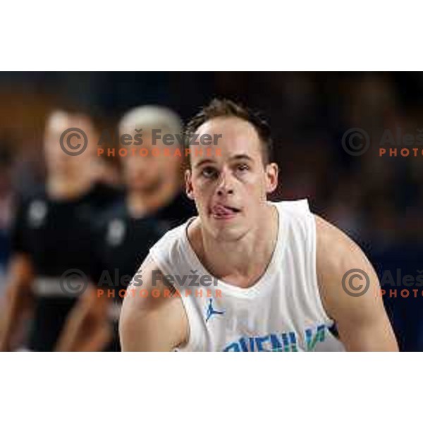 Klemen Prepelic in action during basketball friendly match between Slovenia and Netherlands in Arena Zlatorog, Celje, Slovenia on August 4, 2022