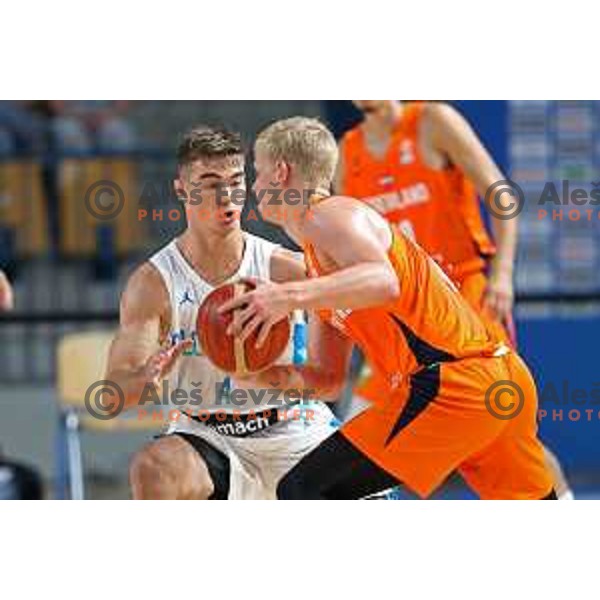 Ziga Samar in action during basketball friendly match between Slovenia and Netherlands in Arena Zlatorog, Celje, Slovenia on August 4, 2022