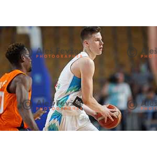 Luka Scuka in action during basketball friendly match between Slovenia and Netherlands in Arena Zlatorog, Celje, Slovenia on August 4, 2022