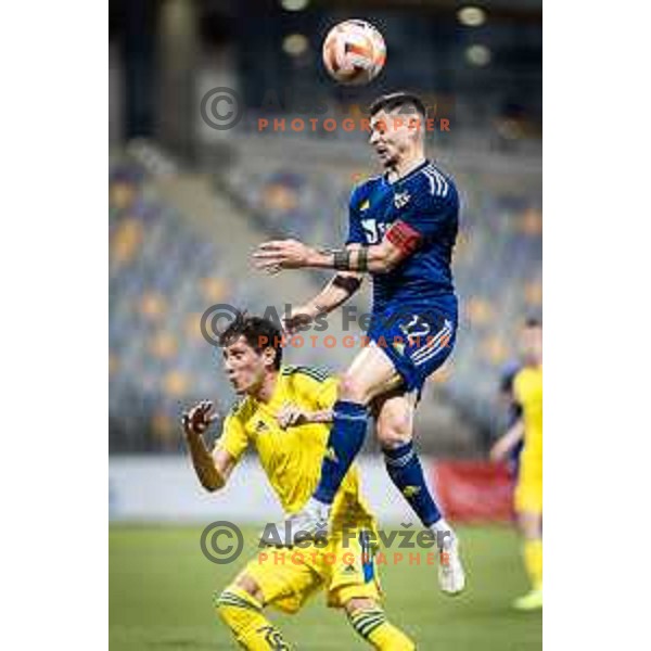 Gregor Sikosek in action during UEFA Europa League qualifier football match between Maribor and HJK Helsinski in Ljudski vrt, Maribor, Slovenia on August 4, 2022. Photo: Jure Banfi
