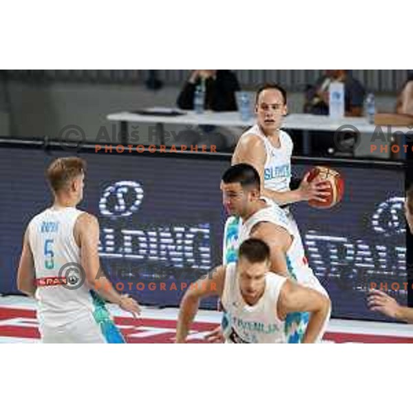 Klemen Prepelic in action during basketball friendly match between Slovenia and Netherlands in Arena Zlatorog, Celje, Slovenia on August 4, 2022