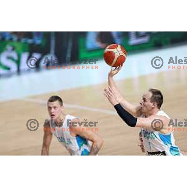 Klemen Prepelic in action during basketball friendly match between Slovenia and Netherlands in Arena Zlatorog, Celje, Slovenia on August 4, 2022