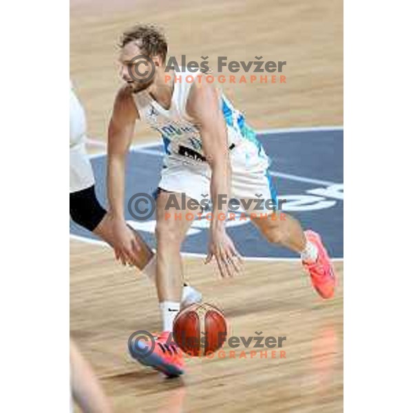 Jaka Blazic in action during basketball friendly match between Slovenia and Netherlands in Arena Zlatorog, Celje, Slovenia on August 4, 2022