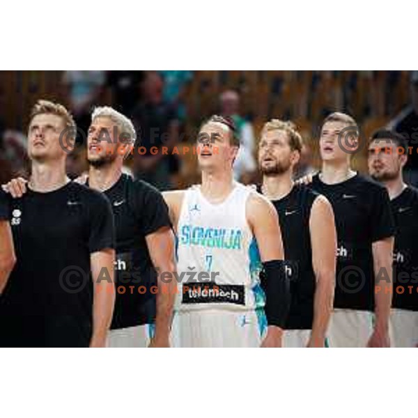 Klemen Prepelic in action during basketball friendly match between Slovenia and Netherlands in Arena Zlatorog, Celje, Slovenia on August 4, 2022