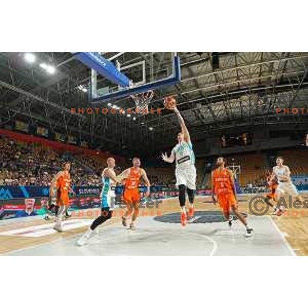 Gregor Hrovat in action during basketball friendly match between Slovenia and Netherlands in Arena Zlatorog, Celje, Slovenia on August 4, 2022