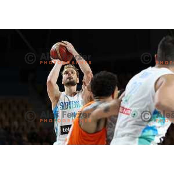 Jaka Blazic in action during basketball friendly match between Slovenia and Netherlands in Arena Zlatorog, Celje, Slovenia on August 4, 2022