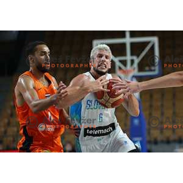 Aleksej Nikolic in action during basketball friendly match between Slovenia and Netherlands in Arena Zlatorog, Celje, Slovenia on August 4, 2022