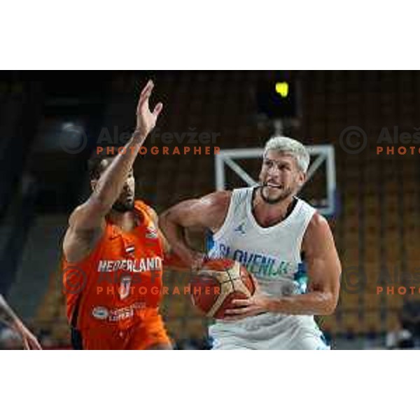 Aleksej Nikolic in action during basketball friendly match between Slovenia and Netherlands in Arena Zlatorog, Celje, Slovenia on August 4, 2022