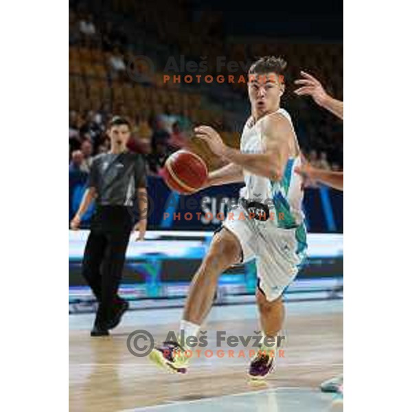 Ziga Samar in action during basketball friendly match between Slovenia and Netherlands in Arena Zlatorog, Celje, Slovenia on August 4, 2022