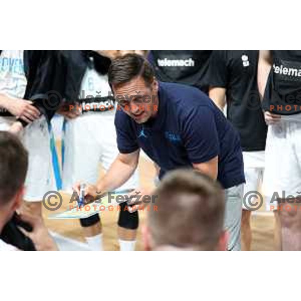 Aleksander Sekulic, head coach of Slovenia during basketball friendly match between Slovenia and Netherlands in Arena Zlatorog, Celje, Slovenia on August 4, 2022