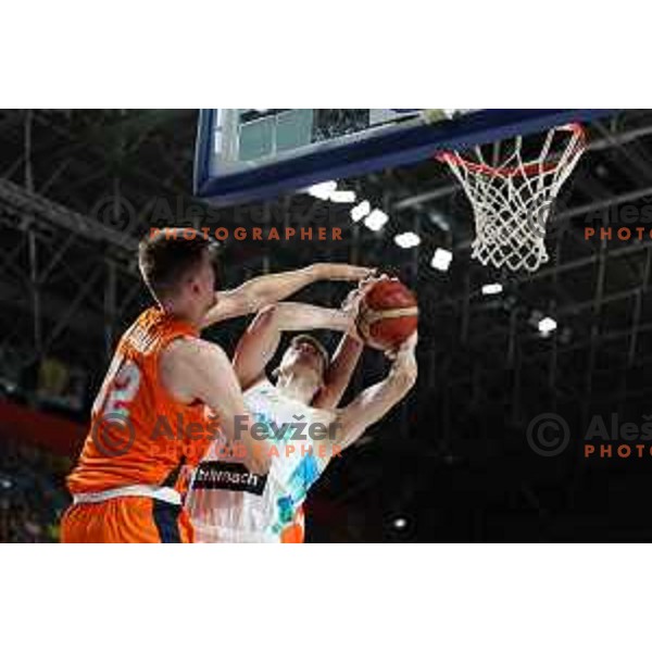 Luka Scuka in action during basketball friendly match between Slovenia and Netherlands in Arena Zlatorog, Celje, Slovenia on August 4, 2022